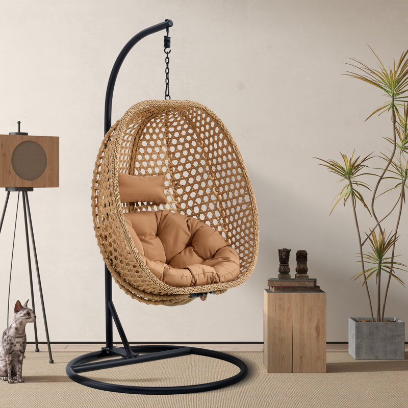 Natural wicker porch swing sale